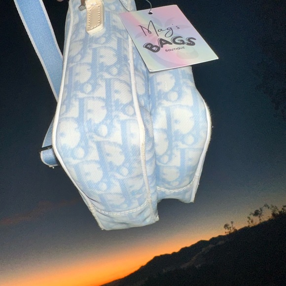 Dior: Blue CD Logo Trotter Crossbody Bag - Picture 13 of 17